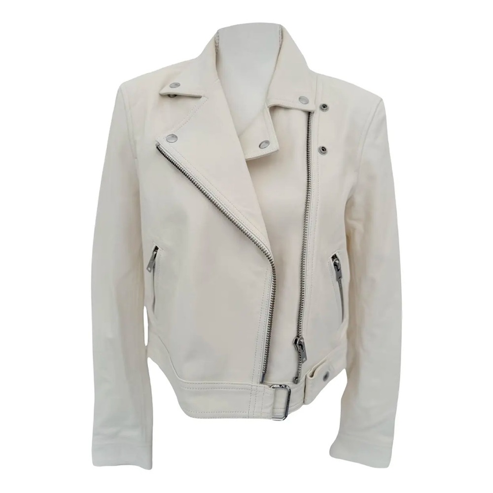 IRO Paris NWOT White Leather Jacket FR 42